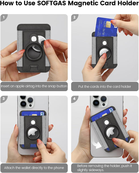 Magnetic Phone Wallet for Apple MagSafe, Card Wallet Holder for iPhone 15 Pro Max/15 Plus/15 Pro/15, 14 Pro Max/14 Plus/14 Pro/14, 13 Pro Max/13 P...