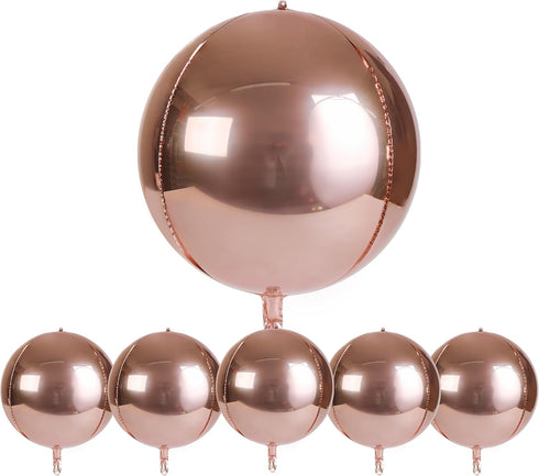 Metallic Rose Gold Balloons Big 22 Inch, Pack of 6 Rose Gold Mylar Balloons, Rose Gold Balloon Garland, Rose Gold Foil Balloon, Rose Gold Party De...