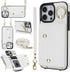 LUVI Compatible with iPhone 15 Pro Wallet Case with Card Holder Crossbody Neck Strap Lanyard Wrist Strap Purse for Women PU Leather Flip Case with...