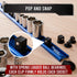 Precision Defined Aluminum Tool Socket Holder | Blue, Single 3/8-Inch Socket Organizer x 16 Clips | Heavy Duty Socket Rails Organizer, Socket Stor...