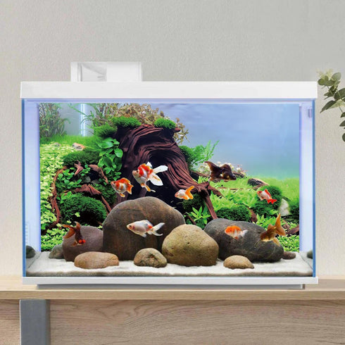 AWERT 36x24 inches Wood Aquarium Seaweed Aquarium Background River Bed & Lake Fish Tank Background Seagrass Aquarium Vinyl Background...