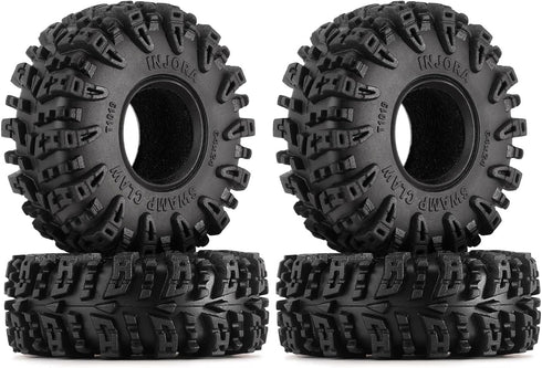 INJORA 1.0 Tires - S5 Swamp Claw Mud Terrain Tires for TRX4M AX24 SCX24 FCX24 1/18 1/24 RC Crawler Car,64 * 24mm,T1019...