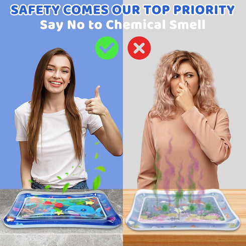 Inflatable Tummy Time Mat - Baby Water Mat, Baby Toys for 3 to 24 Months, Premium Baby Play Mat Tummy Time Toys, Promote Development Infant Toys B...