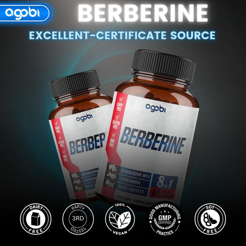 Berberine Supplement with Ceylon, Milk Thistle, Turmeric, Elderberry & More - Support Immune, Cardiovascular & Gastrointestinal - 60 Counts for 2 ...