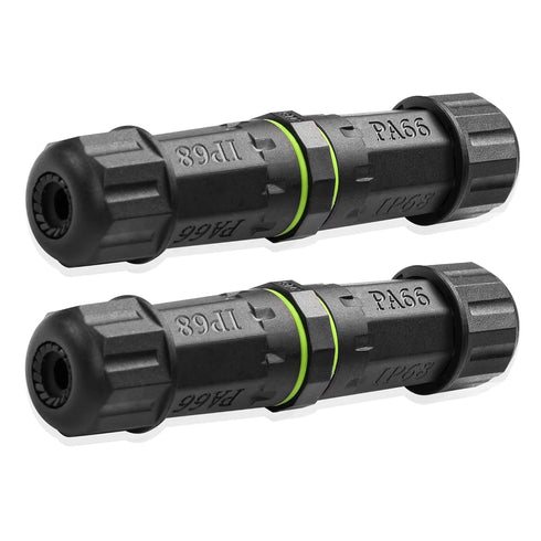 Waterproof Electrical Cable Connector 3 Pin IP68 Outdoor Cable Waterproof Coupler Support to 3.5-10mm Wire Diameter for outdoor billboards, tunnel...