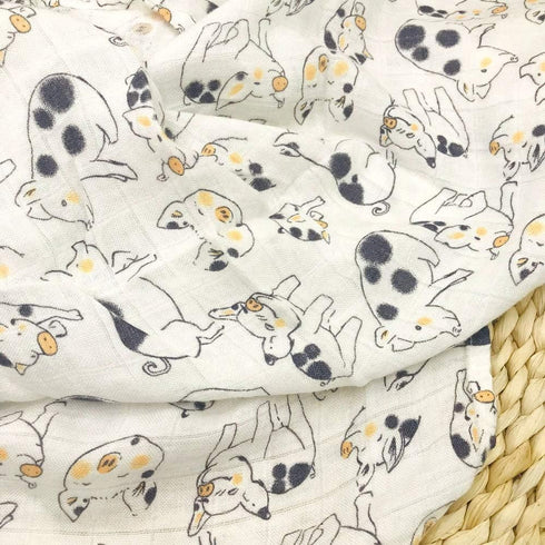 Ultra Soft Muslin Swaddle Blankets Premium Receiving Blanket for Boys & Girls Luxurious Soft and Silky 47" x 47" Pig Blanket (Pig)...