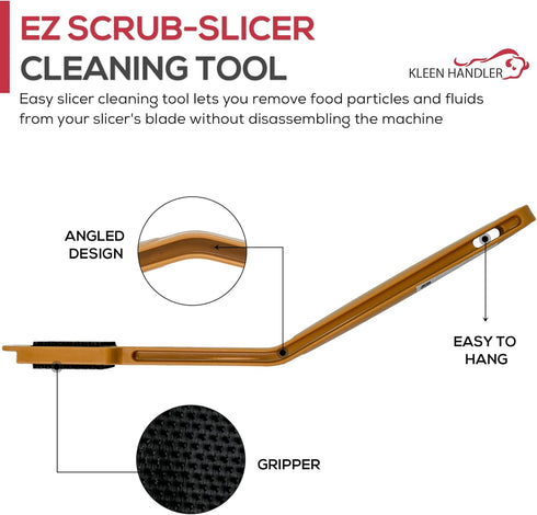 3 Pack EZ Scrub-Slicer Cleaning Tool, Electric Blade Cleaning, Deli Slicing Machine Cleaner, Clean Mandolin Slicer Safely (3 Handles)...