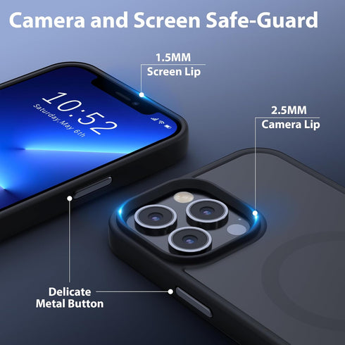 Cell Phone Case for iPhone 12/12 Pro, Strong Magnetic Clear Case with 10Ft Military-Grade Protection, Compatible with MagSafe, Shockproof, Slim Th...
