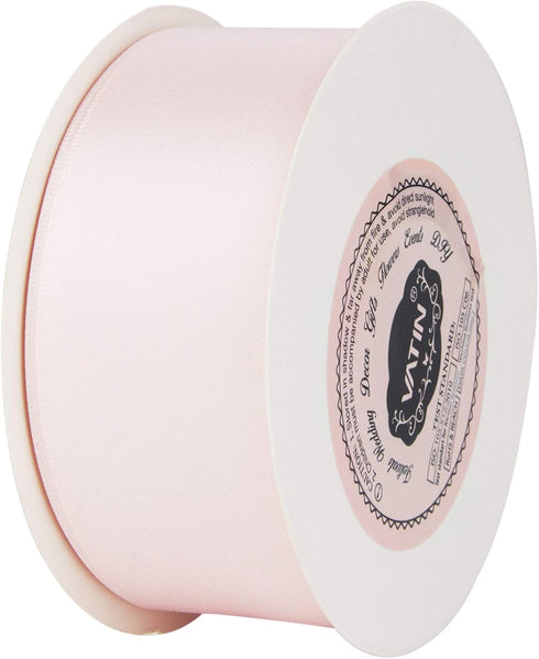 VATIN Double Face Sideshow Rose Satin Ribbon 1-1/2" Continuous 25 Yards,White Polyester Fabric Ribbon use for Bows Bouquet, Gift Wrapping, Floral ...