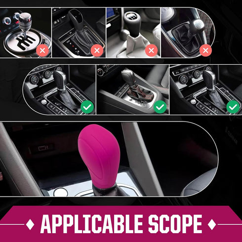 2 PCS Car Gear Shift Head Cover, Comfortable Handle Handbrake Shifter Cover, Anti-Slip Auto Knob Gear Stick Protector, Replacement Decorative Acce...