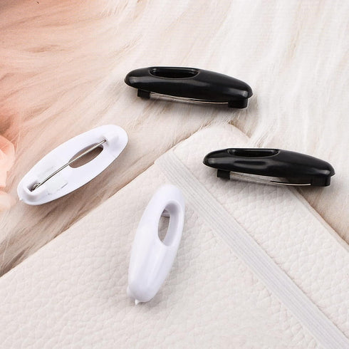 WANDIC Safety Pins, 50 Pcs Black and White Plastic Cover Pins Scarf Safety Pins, Hijab Sari Pins, Brooch Pins, Safety Locking Adult Clothes Diaper...