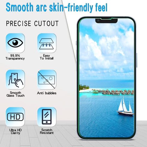 Slanku (3 Pack) Tempered Glass for iPhone 14 Plus Screen Protector 6.7-inch, HD Clear, Bubble Free, Anti Scratch, Case Friendly...