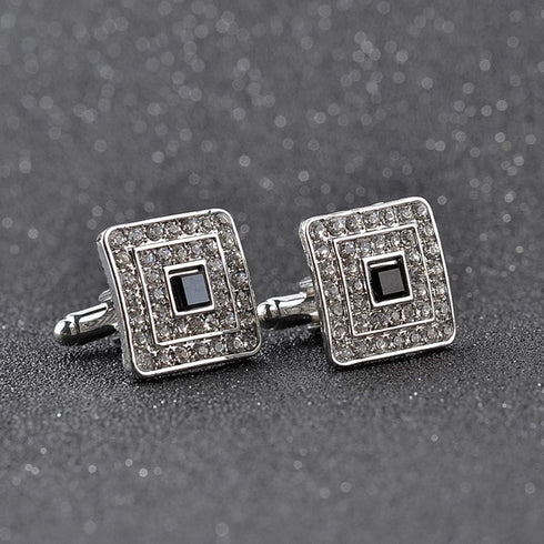 MINGHUA Fashion Square Cubic Zircon Plus Crystal Personality 2 PCS Mens Shirts Cufflinks...