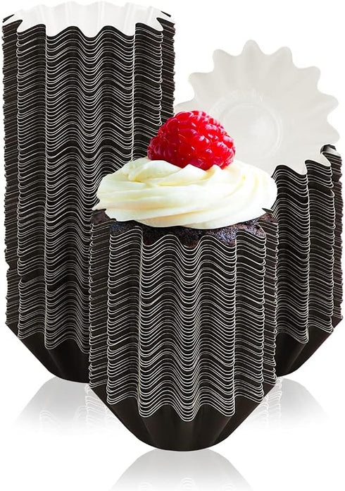 200 PCS Cupcake Liners TIE-DailyNec Flared Muffin Baking Cups Holder Greaseproof Coated Cake Cups, Food Grade Safe Brioche Wrappers for Birthday P...