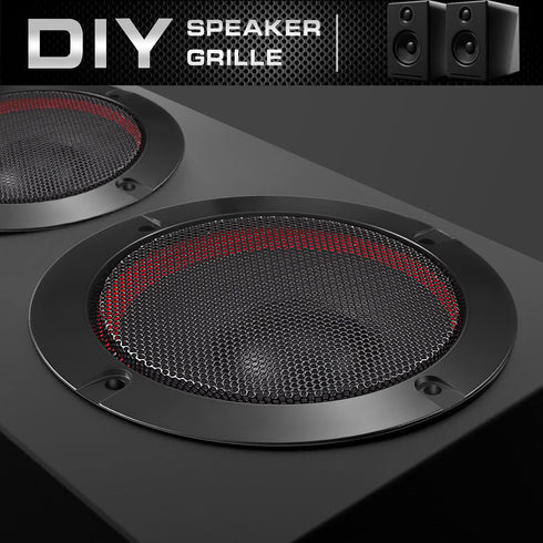Facmogu 2PCS 4in Black Round Speaker Grills Cover, Metal Mesh Speaker Grille Replacement for 4 Inch Woofer Speakers Decorative & Protection, Steel...