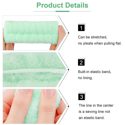 VELSCRUN 6 Pack Spa Headband, Makeup Headband, Face Wash Headband, Skincare Headbands, Green Sponge Hair Band Bow Tie Spa Headband for Washing Fac...