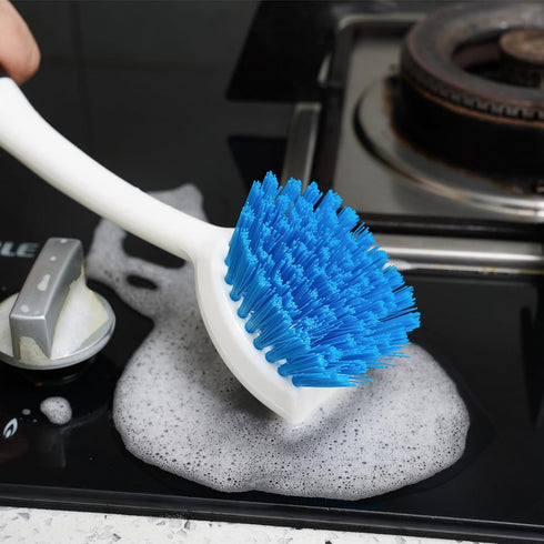 Dish Brush Set of 3 with Water Bottle Brush, Dish Scrub Brush and Scrubber Brush - Kitchen Scrub Brushes, Non Slip Long Handle for Cleaning Cleane...