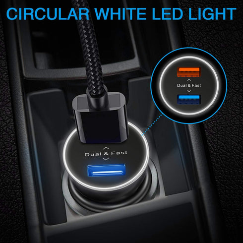 Car Charger,39W Fast Dual USB C Charge Adapter with 2 Quick Charging 3.0 Port for iPhone 15 14 13 pro max Samsung Galaxy XIAOMI Google etc,Black.....