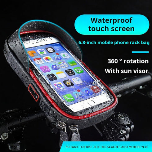 Bike/Bicycle Phone Holder Waterproof,Bike Accessories,Bike Handler Bag 360° Rotatable,Bike Phone Mount with Sensitive TPU Touch-Screen for Phones ...