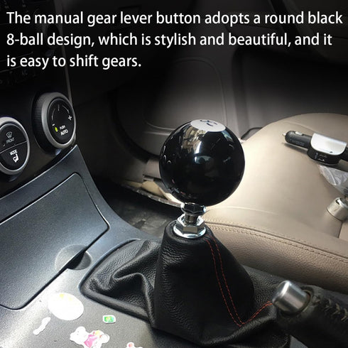 AUCELI Car Shift Knob Manual Gear, No.8 Billiard Ball Type Car Shifter Lever Head Knob, 2.2" Acrylic Round Ball Shift Knob with 3 Adapters, Auto A...
