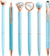 Fancy Pens for Women, 6 Pcs Blue Pens Ballpoint Pens Bulk, 1.0mm Medium Point Black Ink Pens for Note Taking, Cute Pens Smooth Writing Pens Gifts ...