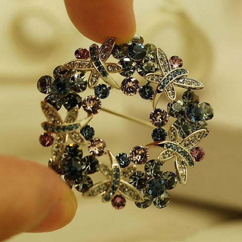 Brooch Pins Butterfly Bauhinia Flower Crystal Rhinestone Lapel Brooches for Women Girls Fashion Jewelry Gift...