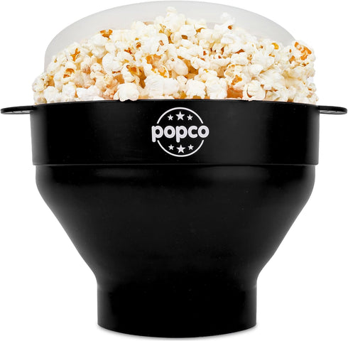 Popco Silicone Popcorn Maker - Microwave Popcorn Popper with Handles - Collapsible Bowl, Heat-Resistant, Easy to Clean, Ideal for Family Movie Nig...