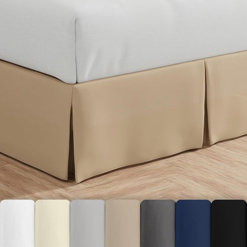Bed Maker’s Never Lift Your Mattress Bed Skirt, Designed for Box Spring Beds, Split Corners, 14 Inch Drop Length, Full, Mocha...