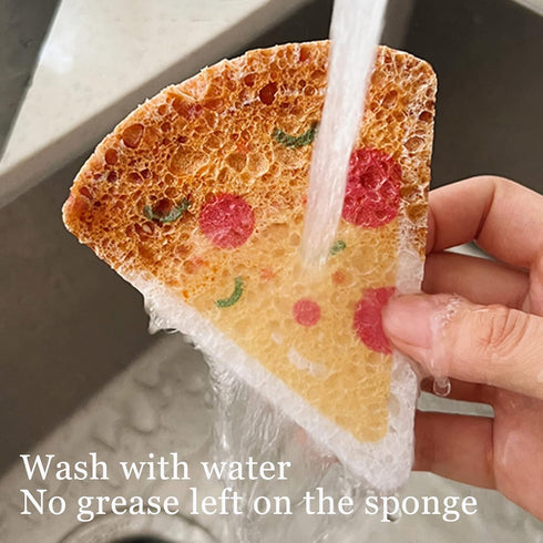 Sponges, Kitchen Sponges for Dishes, Natural Wood Pulp Sponge, Pack of 4 Cute Shaped Compressed Multipurpose Non-Scratch Sponges for Cleaning...