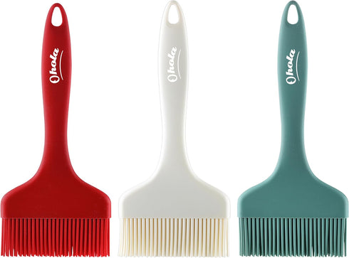 3PCS Extra Large Silicone Basting Pastry Brush, OHOLA Heat Resistant Oil Sauce Brush, Food Cooking Brush for BBQ, Grilling, Baking, BPA Free, Dish...