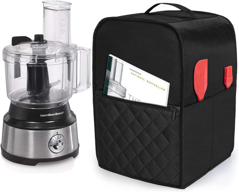 Luxja Food Processor Cover Compatible with Cuisinart and Hamilton Beach 10-14 Cup Processor, Food Processor Dust Cover with Accessories Pockets, B...
