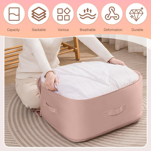 Ultra Space-Saving Self-Compression Organizer, Storage Tote for Space Saving, Clothes Compression Bag, Expandable Moving Organizer Bags for Comfor...