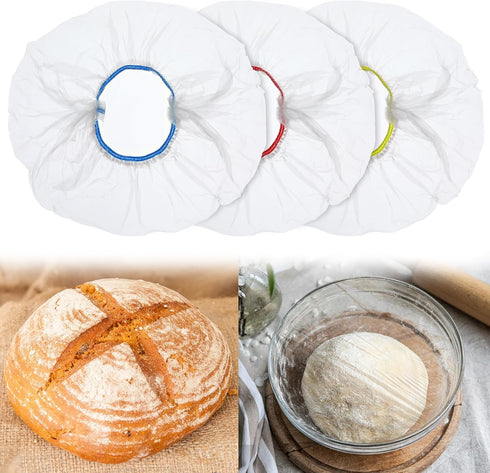 100 Pcs Bowl Covers For Bread Proofing, Plastic Covers For Bowls, Reusable Elastic Bowl Covers For Food Preservation Outdoor Food Covers To Keep B...