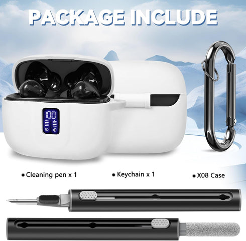 ?with LED Display Window? Case for TAGRY X08 Wireless Headphone, Earbuds Case Cover Compatible with TAGRY X08 Wireless Headphone, Silicone Protect...
