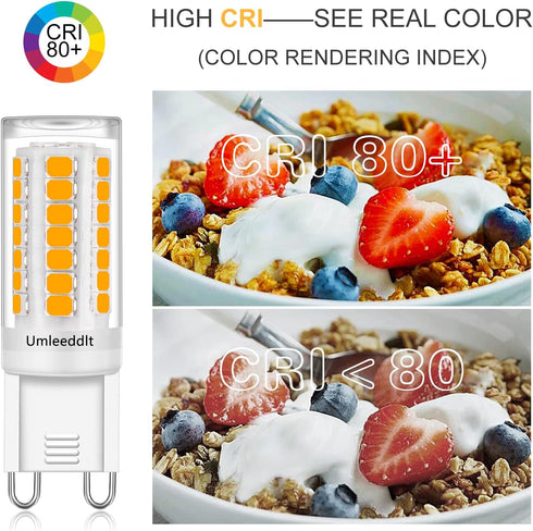G9 LED Bulb 4W (40W Halogen Equivalent) 400LM, Warm White 3000K AC120V, Non-dimmable G9 Bi-pin Base LED Light Bulbs for Home Lighting (5 Pack)...