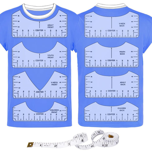9pcs Tshirt Ruler Guide for Vinyl Alignment, T Shirt Rulers to Center Designs, PVC Measurement Template, Sewing Supplies Accessories Tools for Cri...