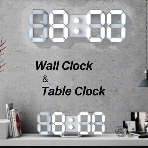 EDUP HOME 3D LED Digital Wall Clock/Desk Alarm Clock with Remote Control for Kitchen Bedroom Office, 9.7" LED Night Light Decor Clock Adjust Brigh...