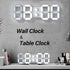 EDUP HOME 3D LED Digital Wall Clock/Desk Alarm Clock with Remote Control for Kitchen Bedroom Office, 9.7" LED Night Light Decor Clock Adjust Brigh...