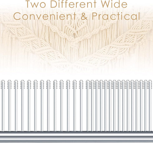 2 Pieces Macrame Comb Macrame Brush Macrame Fringe Comb Dog Stainless Steel Metal Combs Macrame Tassel Brush Supplies For Macrame Fringe Cord Pet ...