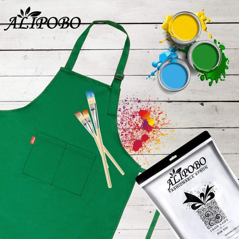 Kids Apron and Chef Hat Set, Children's Adjustable Bib Apron with 2 Pockets. Cute Boys Girls Kitchen Apron for Cooking, Baking, Painting, Training...