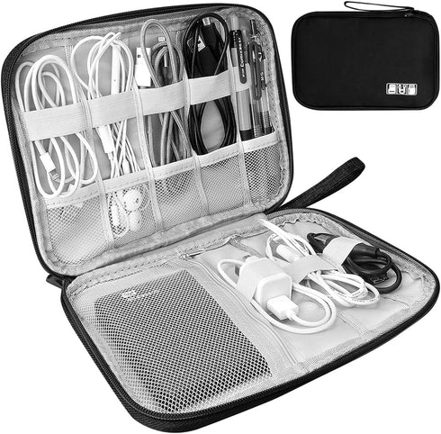 HCFGS Electronics Organizer Travel Case,Cord Organizer Travel,Tech Bag,Waterproof Electronics Organizer for Hard Drives, USB Cables,Flash Drive,Ph...