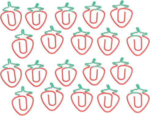 Paper Clips Clips, 100pcs Strawberry Paper Clips Office Clips Set Paperclips and Paper Clamps for Office and School Supplies Document Organizing...