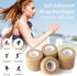 12pc-1 Inch Wide Skin Colour Elastic Self- Adhesive Bandage Finger Tape?Wrap Bandages, for Wrist and Ankle Sprains & Swelling...