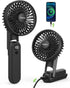 EasyAcc Portable Hand Held Fan, Ultra Quiet 5 Speed Personal Fan, LED Dispay USB C Rechargeable Handheld Fan, 180° Foldable Small Desk Fan, Electr...