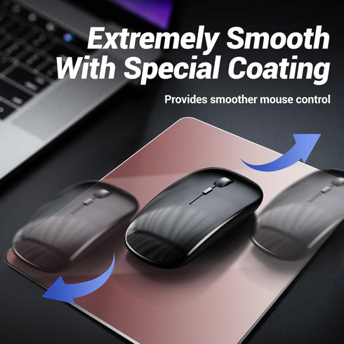HONKID Metal Aluminum Mouse Pad Pink, Office and Gaming Thin Hard Mouse Mat Double Sided Waterproof Fast and Accurate Control Mousepad for Laptop,...