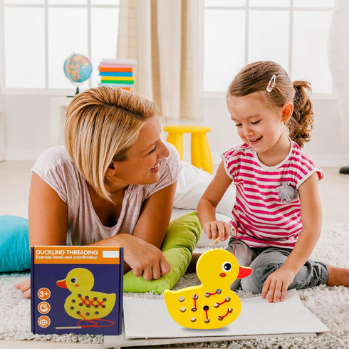 Wooden Lacing Toys for Toddlers, Educational and Learning Montessori Fine Motor Skill Toys, Perfect Toddler Travel Toys, Early Learning Developmen...
