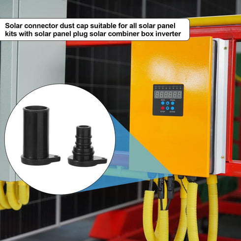 6 Pairs Solar Panel Connector Caps, Dust & Weather Resistant Solar Cable End Male and Female Cap Solar Panel Accessories...