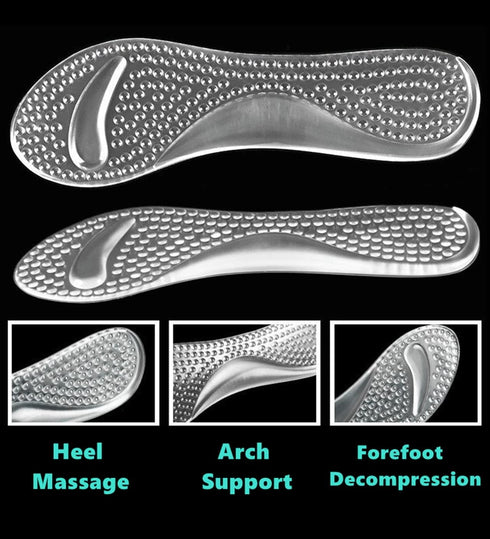 High Heel Inserts Gel Cushion Pads for Women, 3/4 Length Invisible Shoe Insoles with Arch Support, Pain Relief Anti-Slip Comfortable Metatarsal Pa...