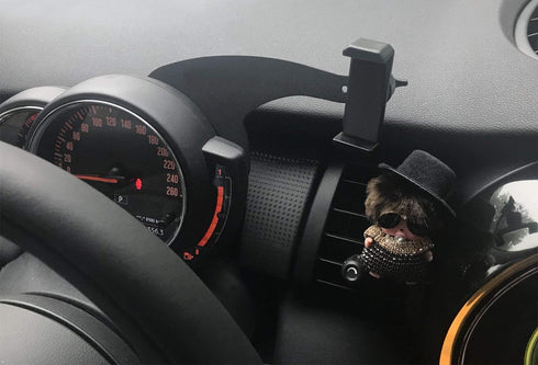 iJDMTOY Behind Tachometer Bolt-On Mount Cell Phone GPS Black Holder Compatible with MINI Cooper R55 R56...