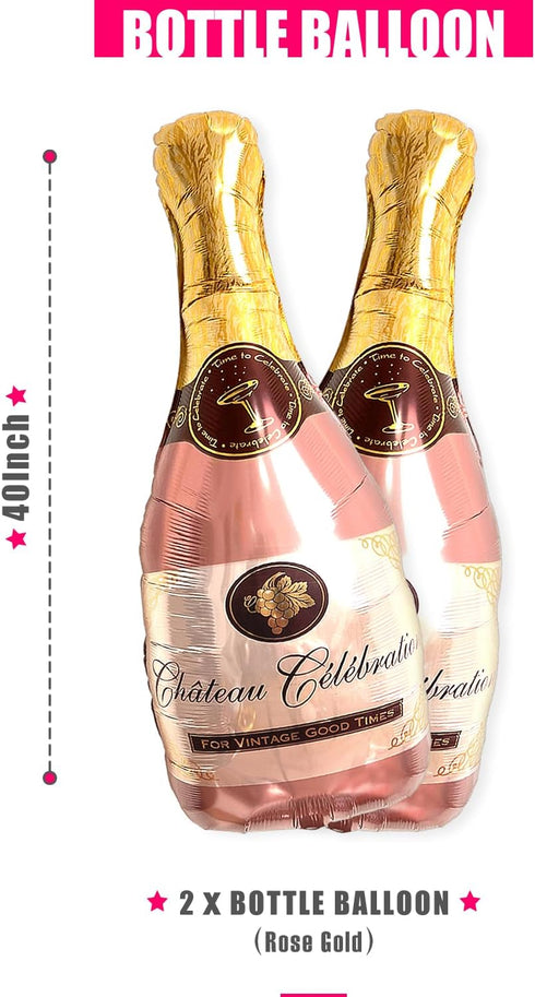 21st Birthday Party Decorations for Her Rose Gold Supplies Big Set with Birthday Banner and 21 BDay Digit Balloons for Women Including Latex and C...